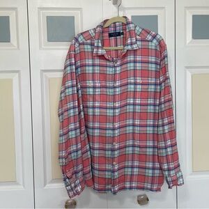 Vineyard‎ Vines Pink and Blue Casual Button Down Shirt Size XL